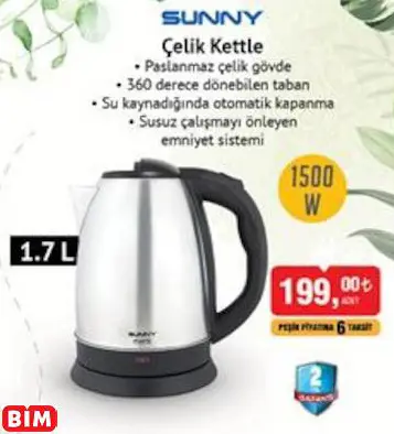 SUNNY ÇELİK KETTLE SUNNY ÇELİK KETTLE